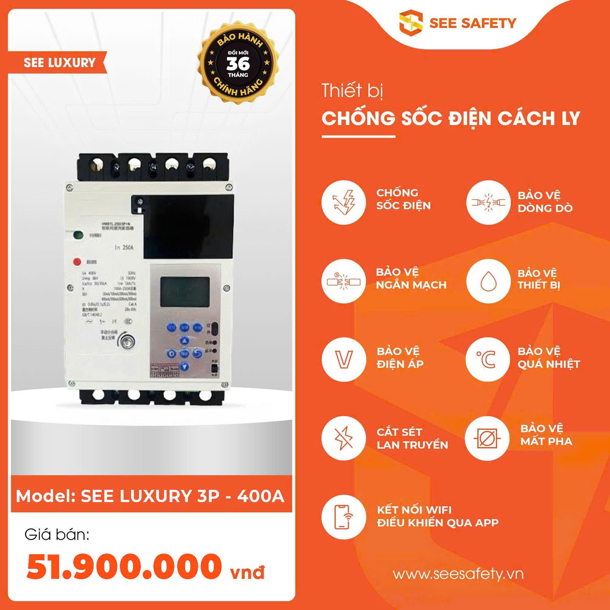 Aptomat thông minh 3 pha SEE400A-3P - Ảnh 3
